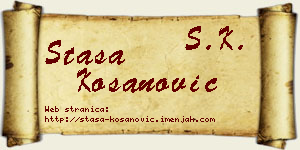 Staša Kosanović vizit kartica